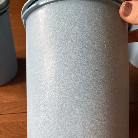 VTG Tupperware Blue Nesting Accordion Servlier Lid Canister Set - Picture 8 of 16